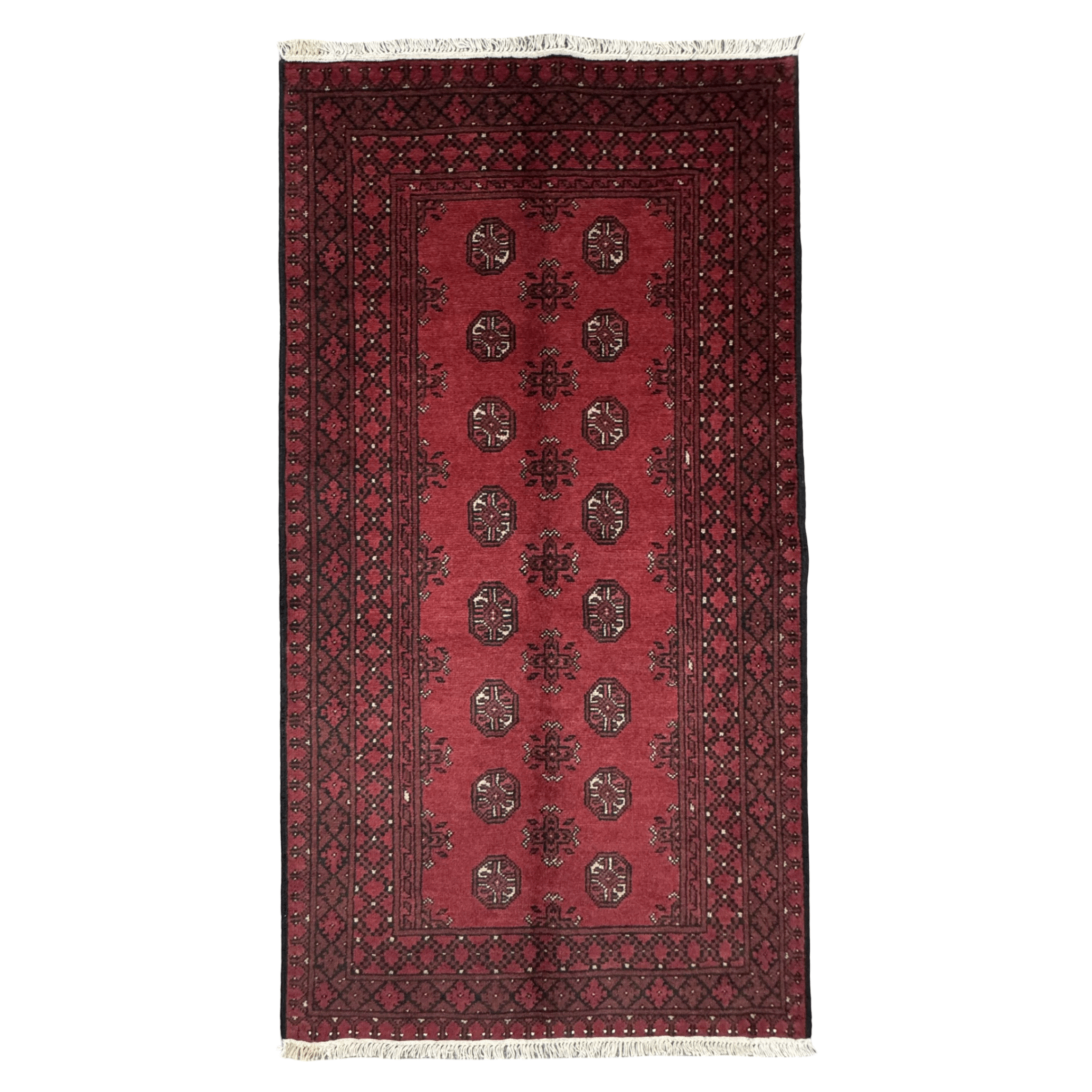 186 x 99 cm Hand-Knotted Afghan Bokhara Akche Rug