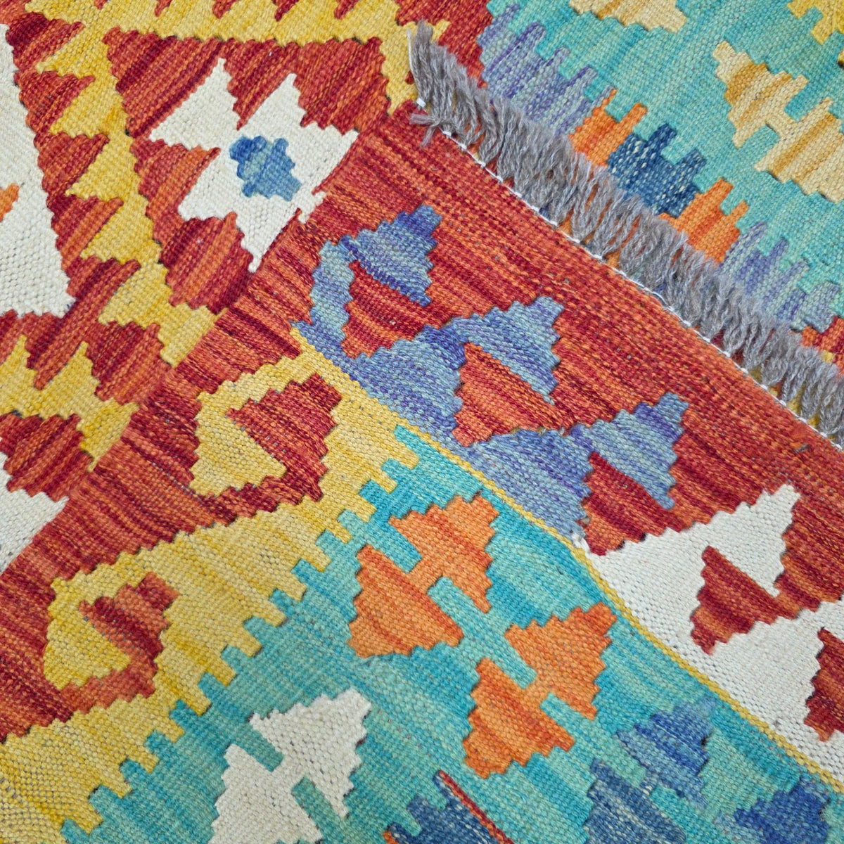 198 x 88 cm Hand Woven Afghan Kilim Runner Rug