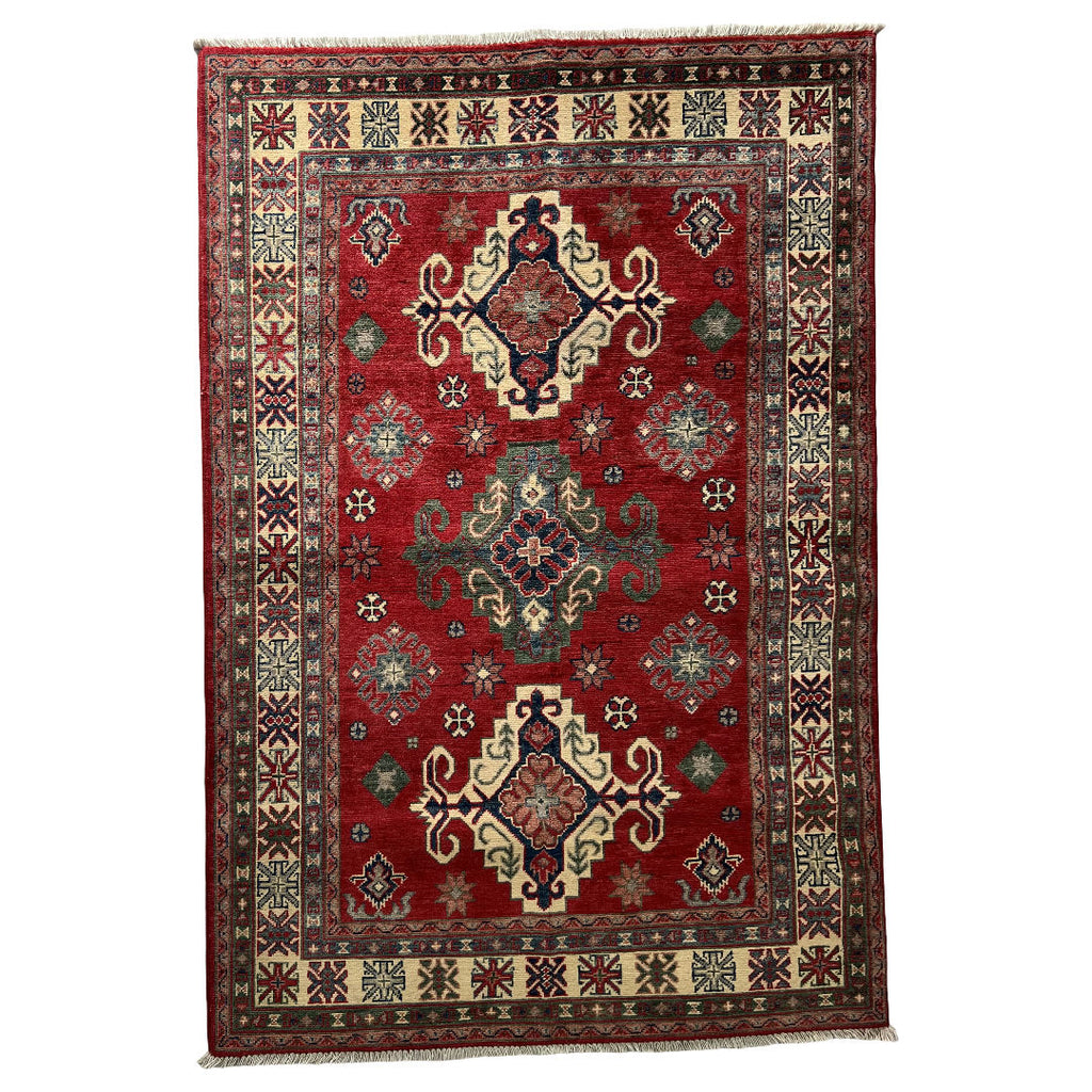 187 x 124 cm Hand-Knotted Afghan Kazak Wool Rug