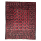188 x 154 cm Hand-Knotted Afghan Bokhara Akche Rug