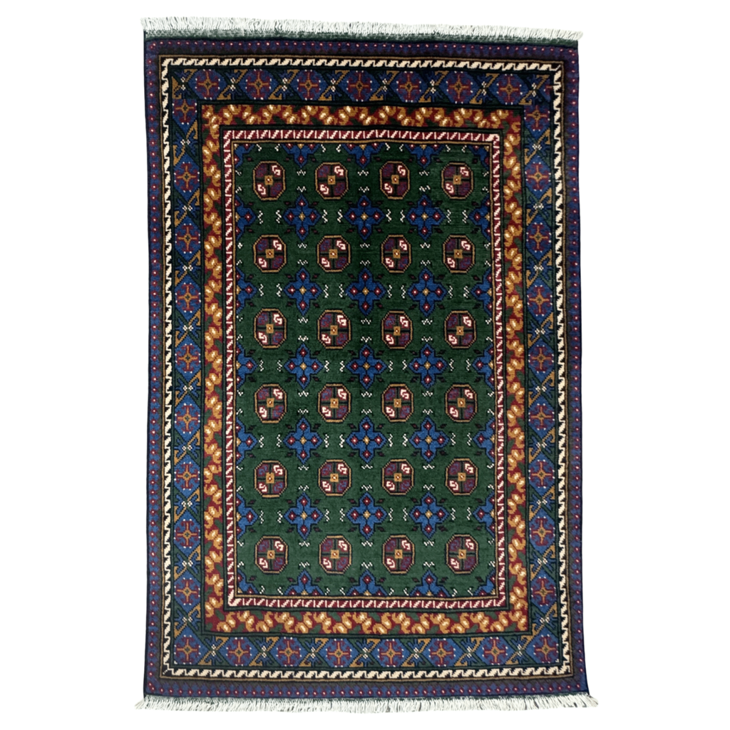 189 x 119 cm Hand-Knotted Afghan Akche Tribal Rug