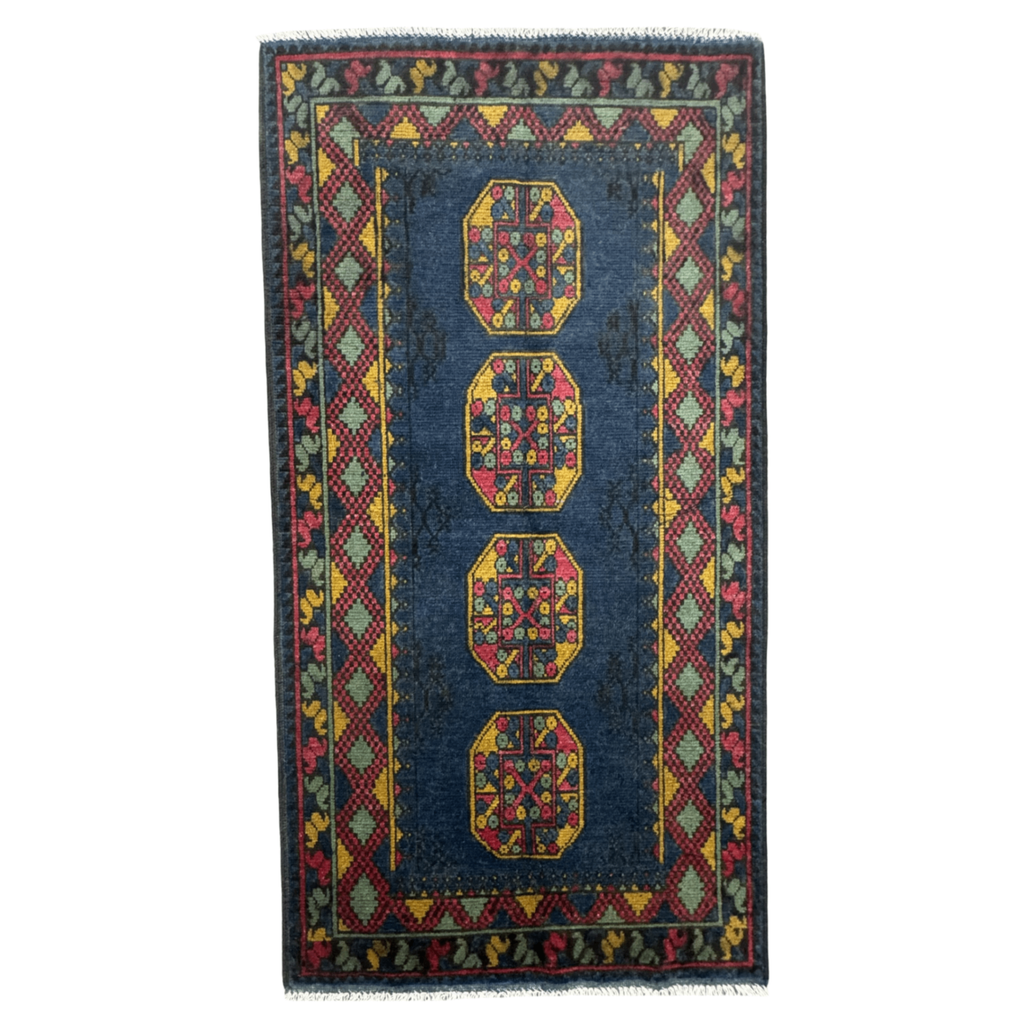 189 x 98 cm Hand-Knotted Afghan Akche Rug