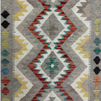 154 × 104 cm Hand-Woven Afghan Kilim Rug – Wool Flatweave