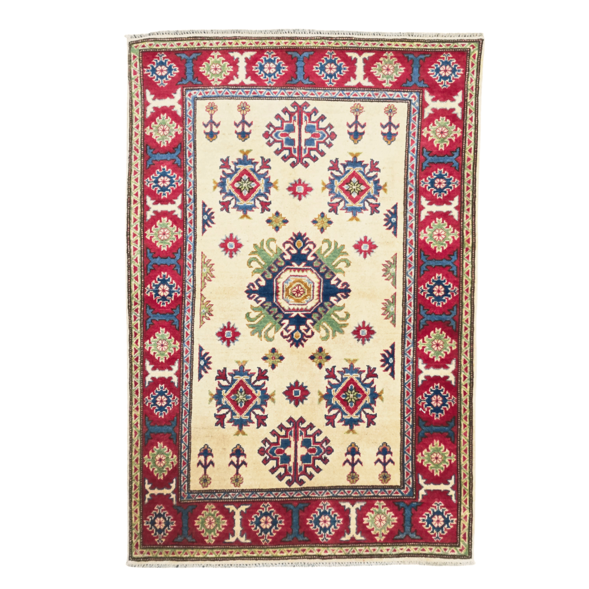 185 x 123 cm Hand Knotted Afghan Kazak Rug