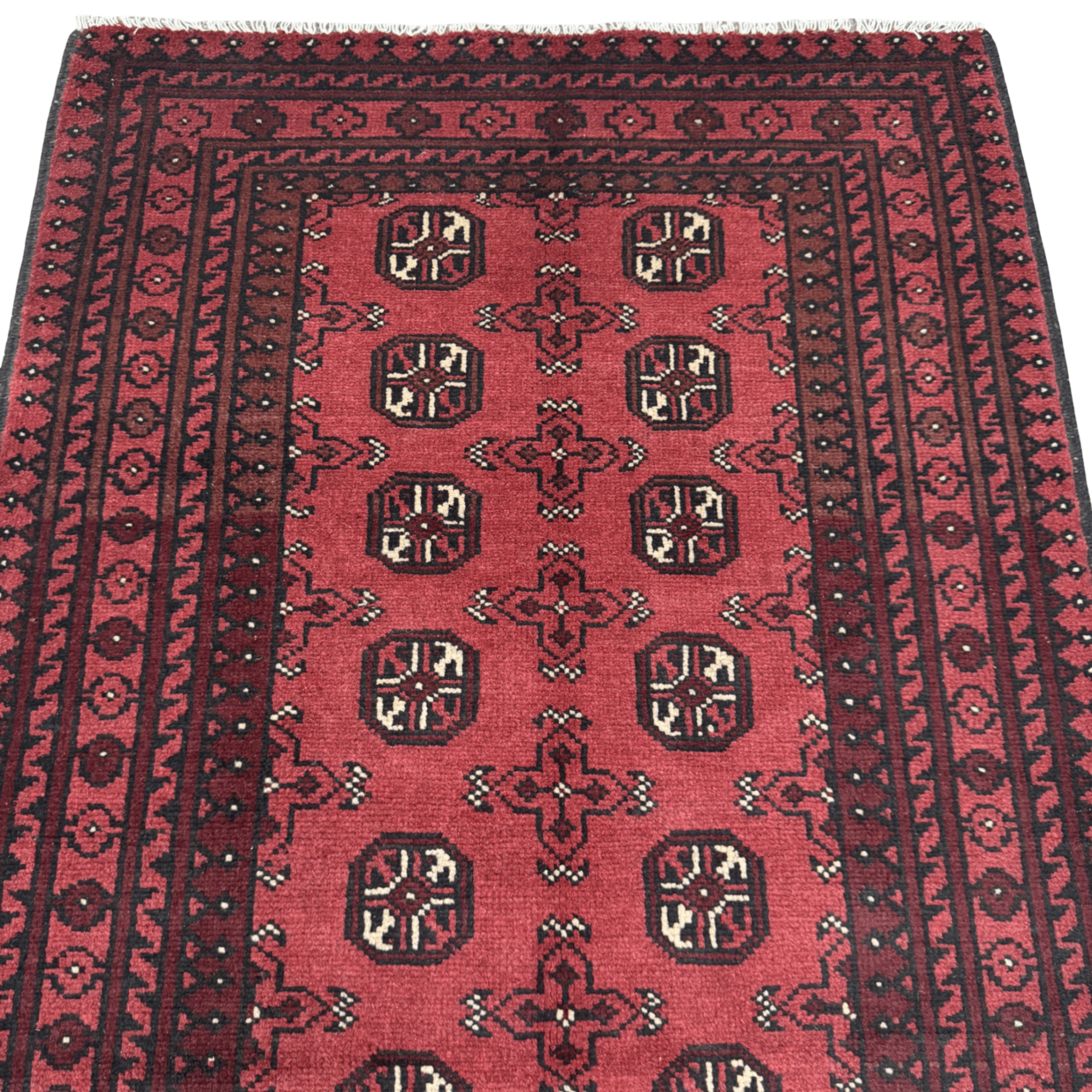 193 x 96 cm Hand-Knotted Afghan Bokhara Akche Rug