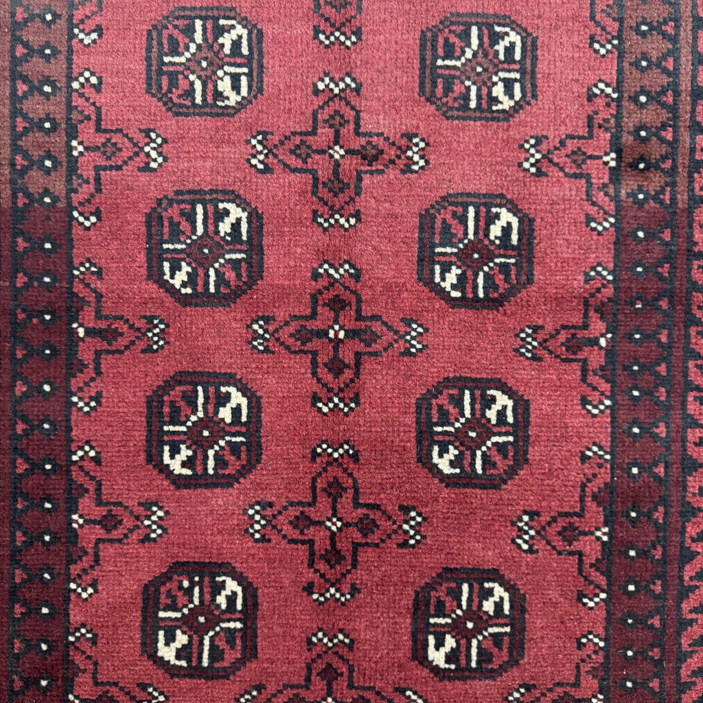 193 x 96 cm Hand-Knotted Afghan Bokhara Akche Rug