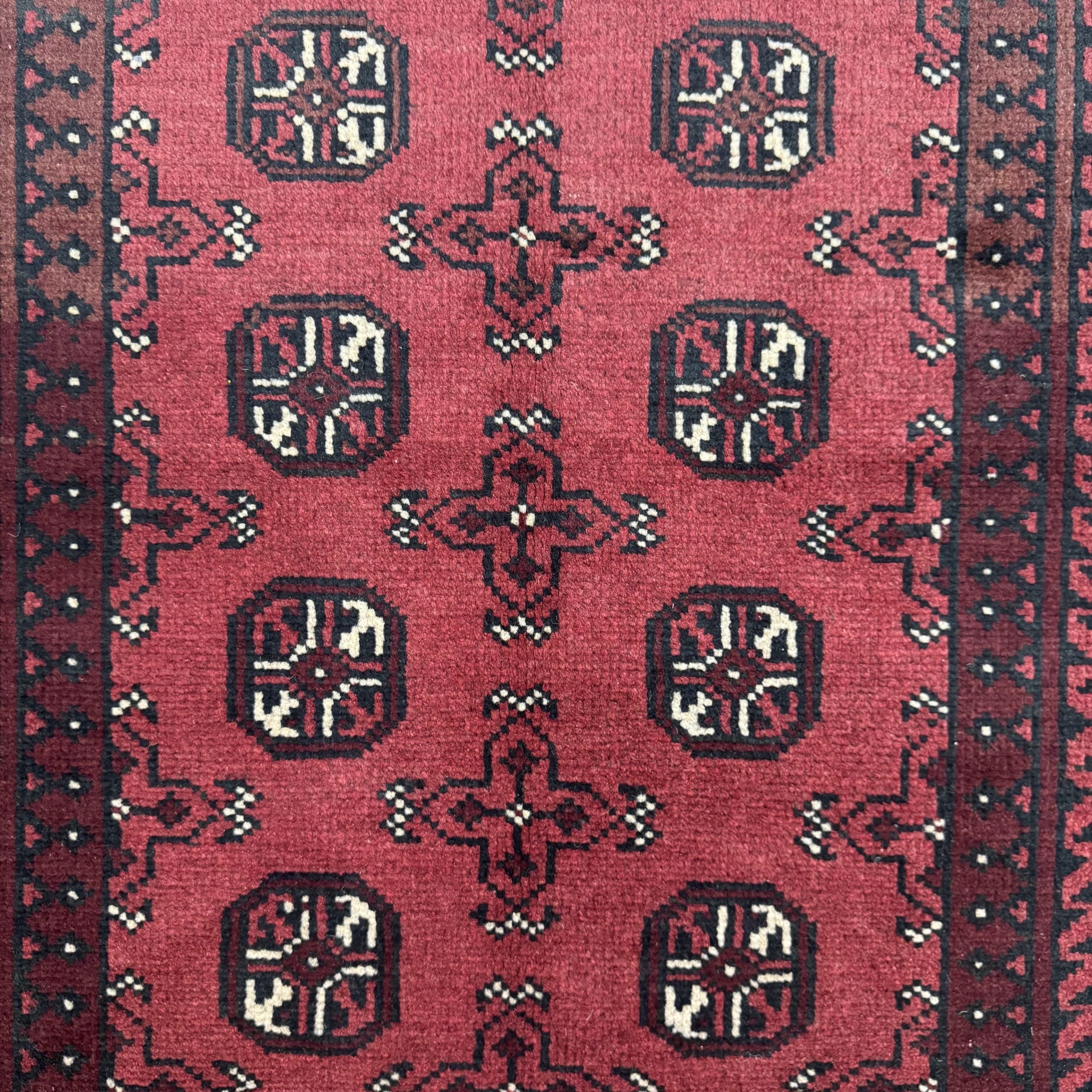 193 x 96 cm Hand-Knotted Afghan Bokhara Akche Rug