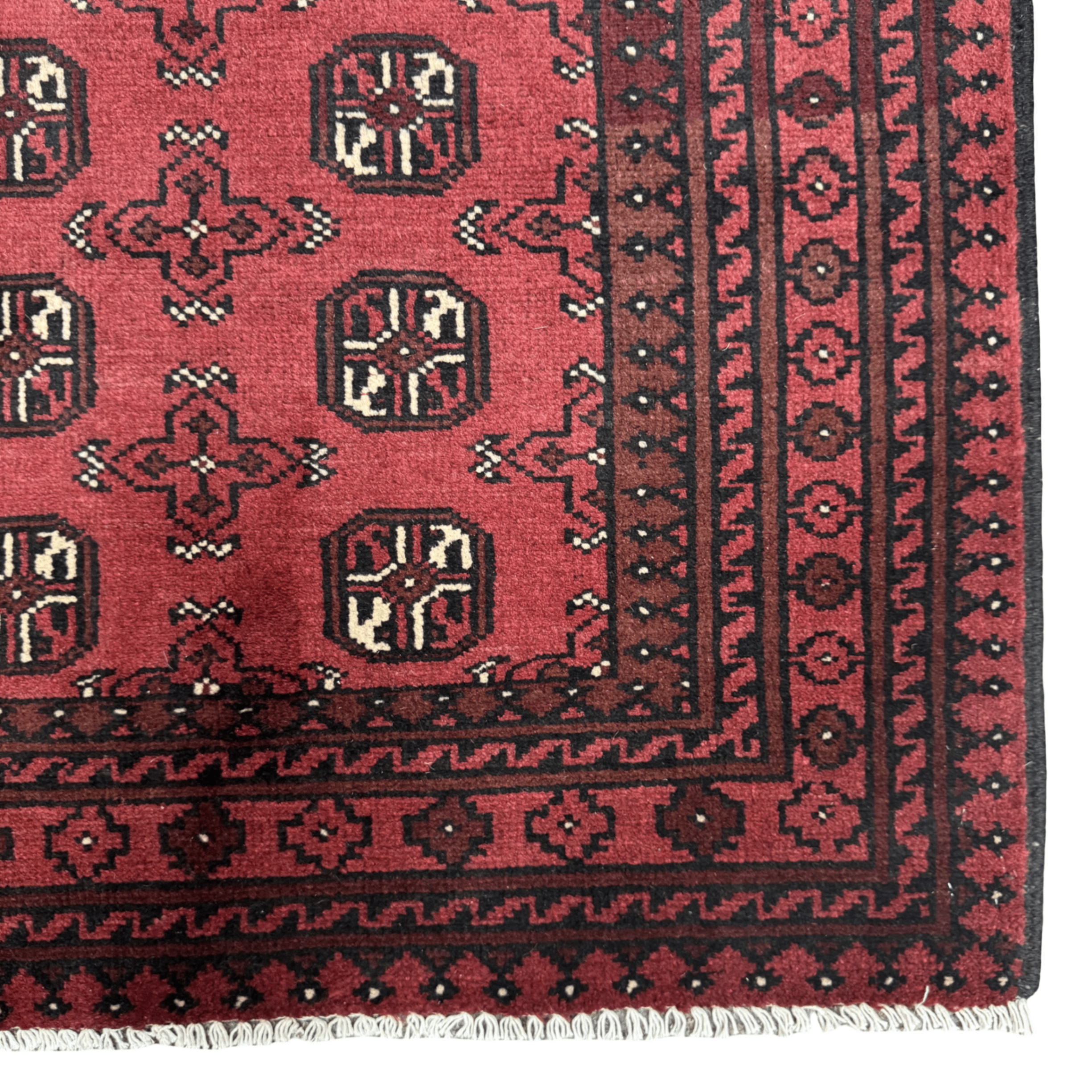 193 x 96 cm Hand-Knotted Afghan Bokhara Akche Rug