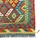 198 x 91 cm Hand-Woven Afghan Kilim Runner Rug – Wool Flatweave