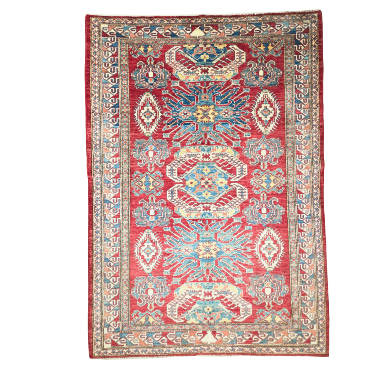 240 x 169 cm Hand Knotted Afghan Kazak Rug