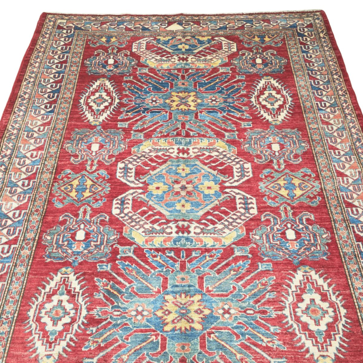 240 x 169 cm Hand Knotted Afghan Kazak Rug