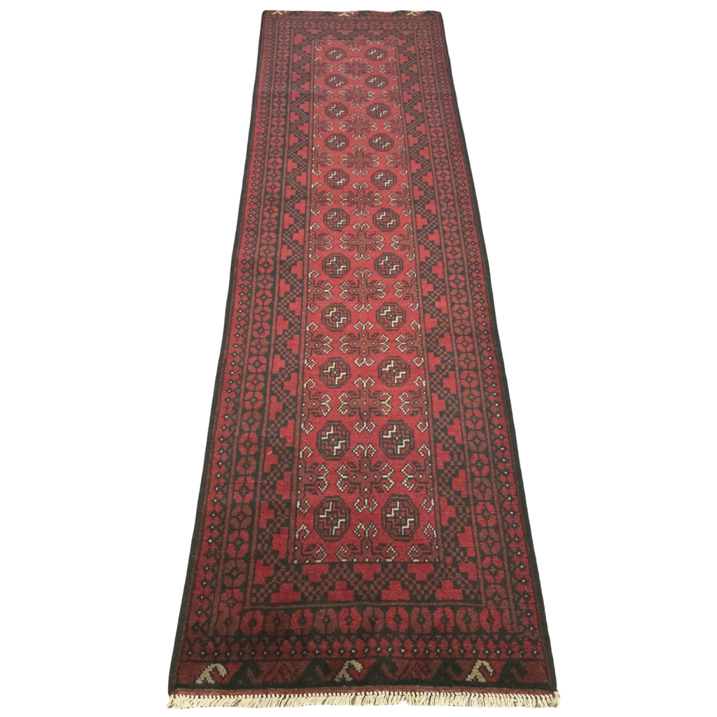 284 x 78 cm Red Afghan Bokhara Runner Rug