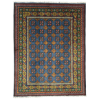192 x 148 cm Hand-Knotted Afghan Akche Bokhara Rug