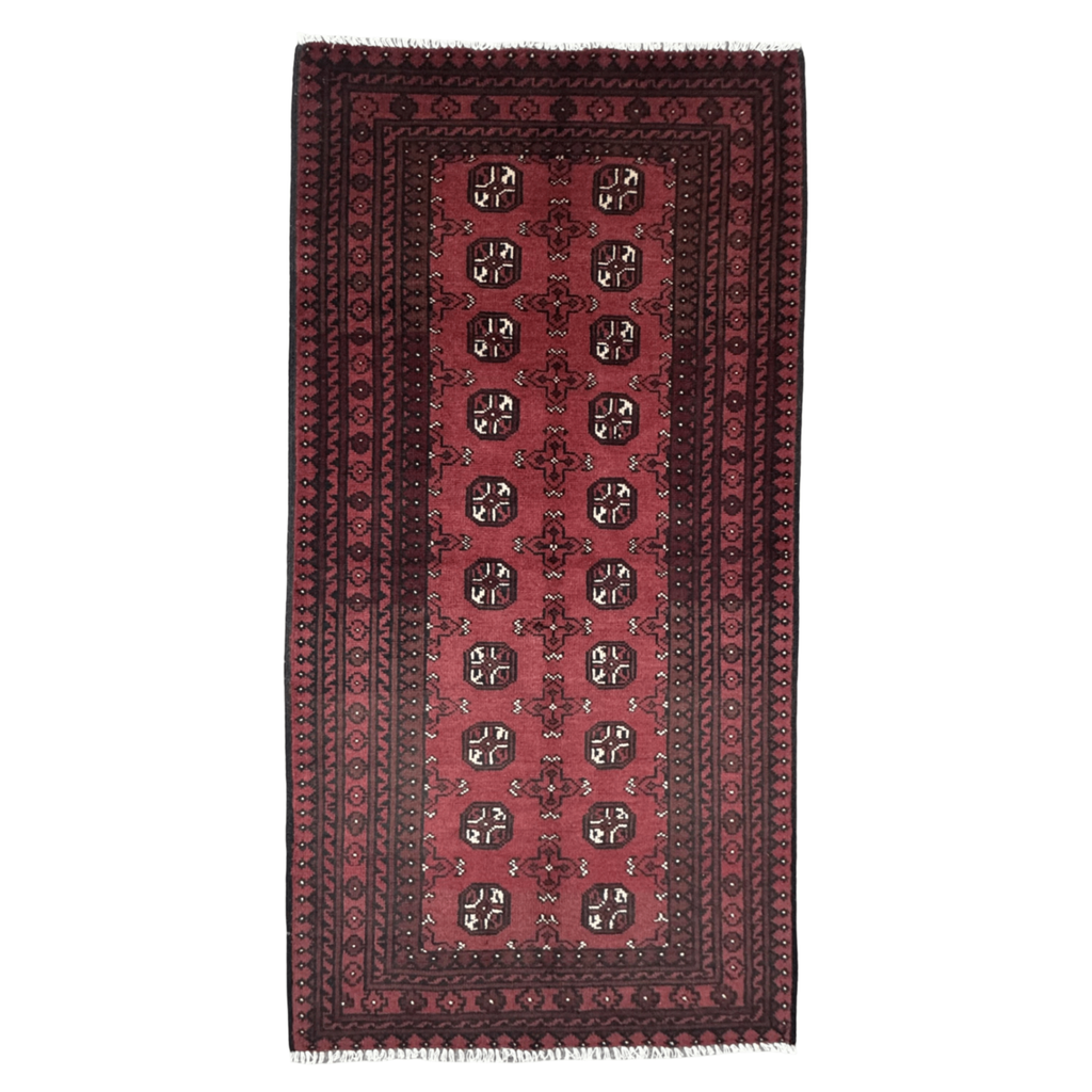 193 x 96 cm Hand-Knotted Afghan Bokhara Akche Rug