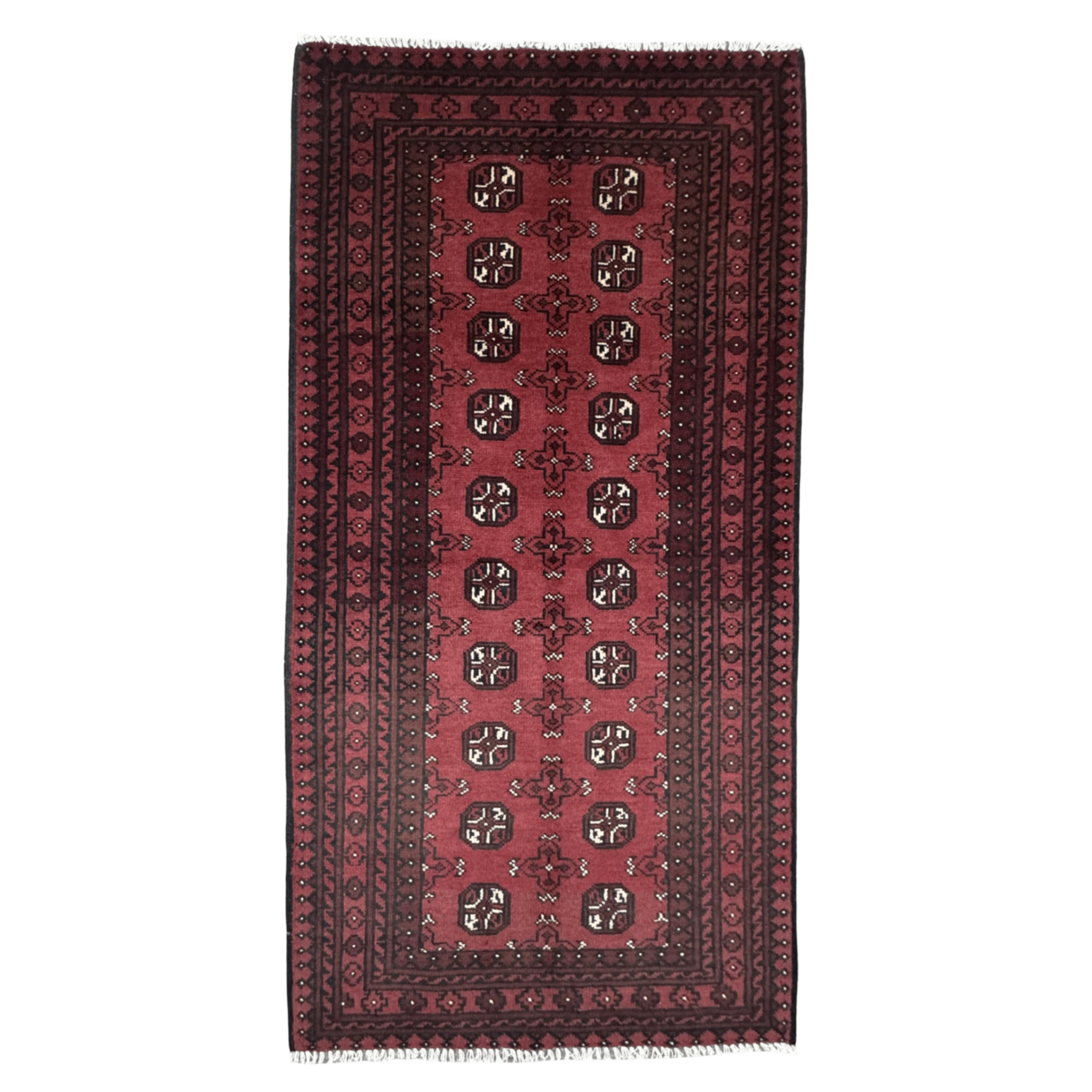 193 x 96 cm Hand-Knotted Afghan Bokhara Akche Rug