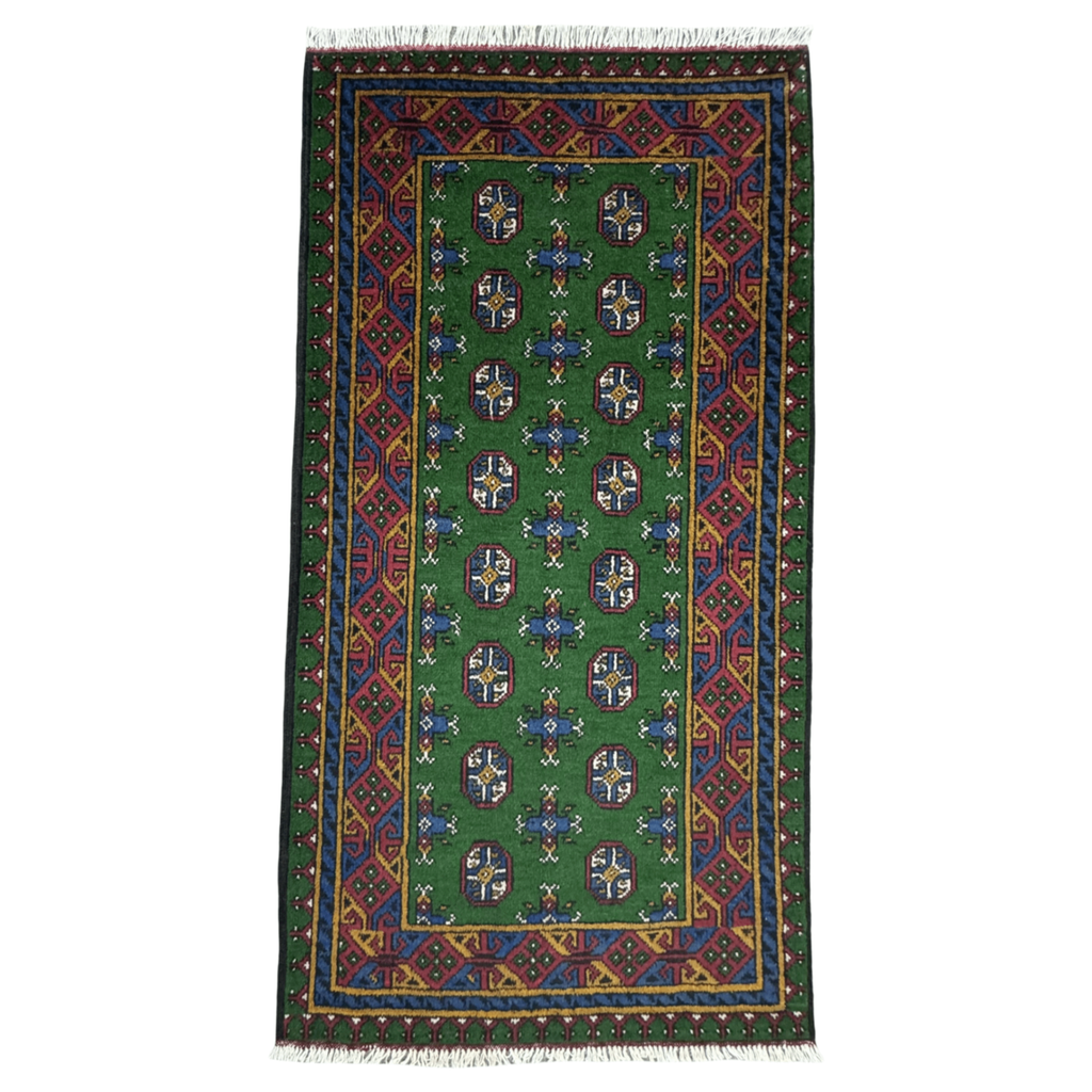 194 x 100 cm Hand-Knotted Afghan Akche Rug