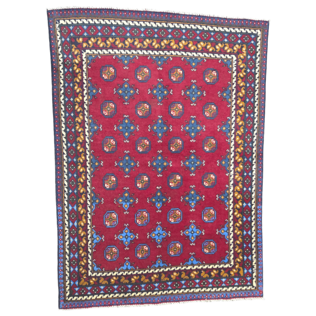 194 x 140 cm Hand-Woven Afghan Akche Rug