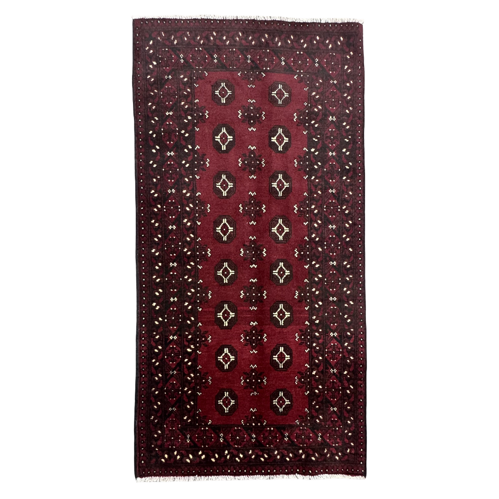 194 x 97 cm Hand-Knotted Afghan Bokhara Akche Rug