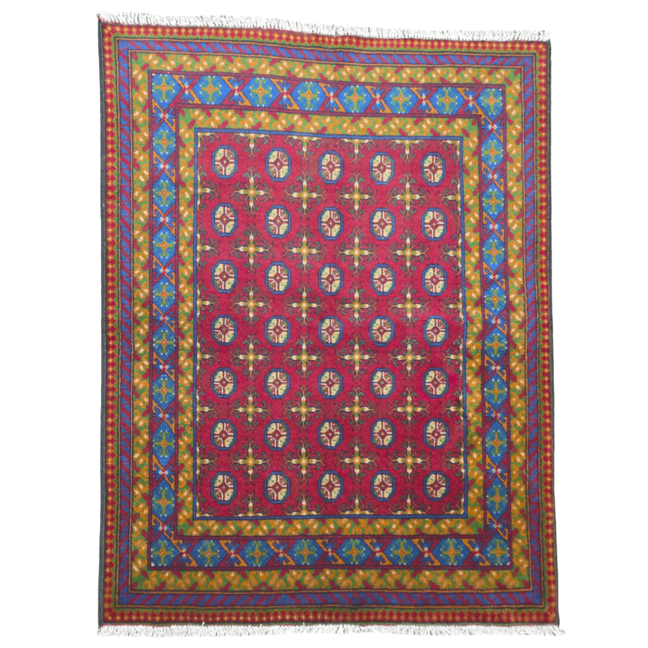 195 x 150 cm Hand-Woven Afghan Akche Rug
