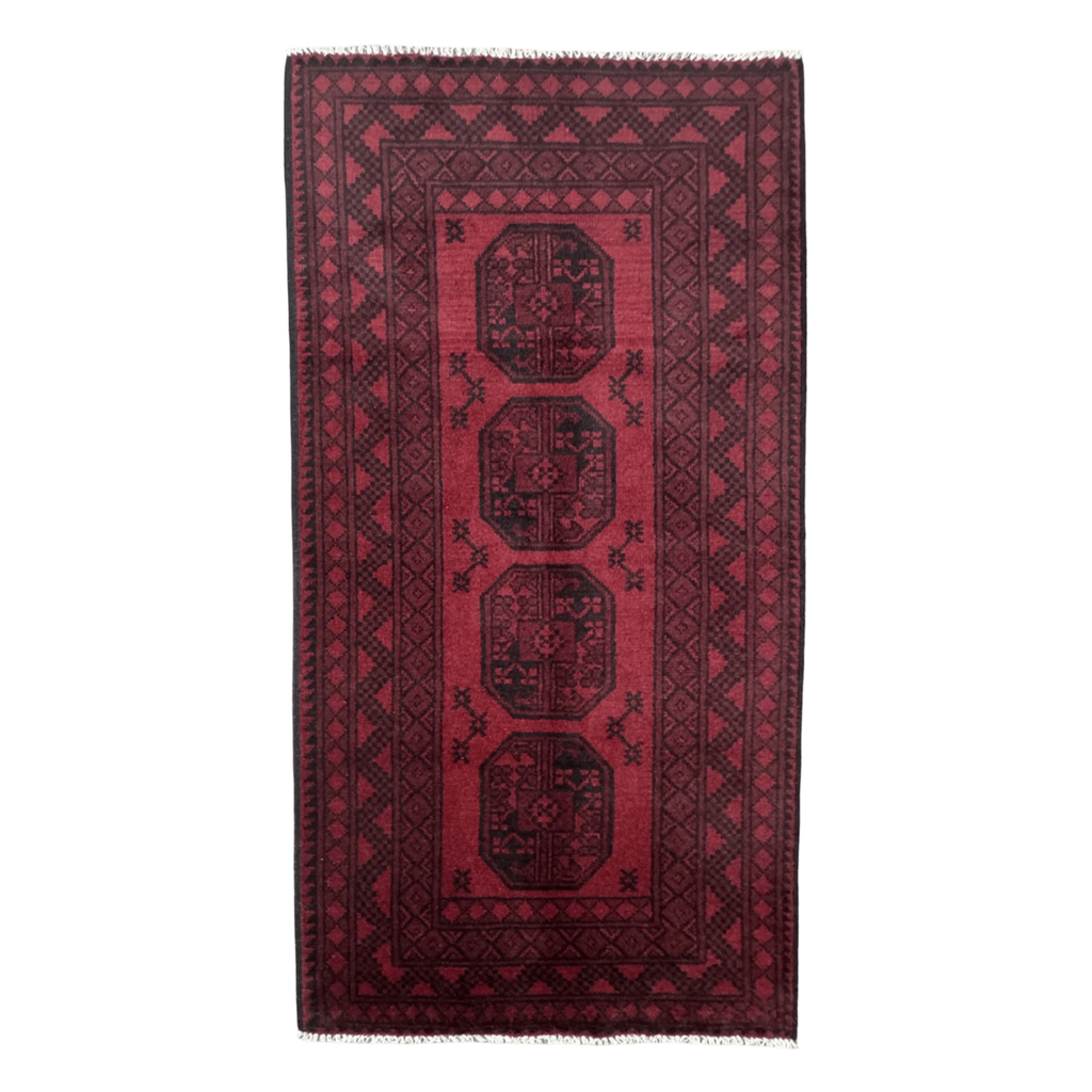 195 x 97 cm Hand-Knotted Afghan Akche Rug