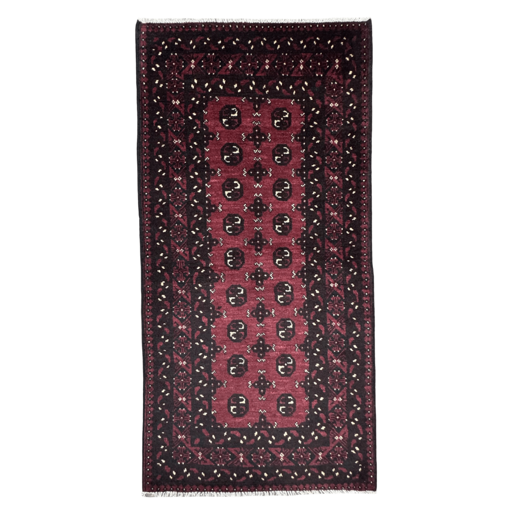 195 x 97 cm Hand-Knotted Afghan Bokhara Akche Rug