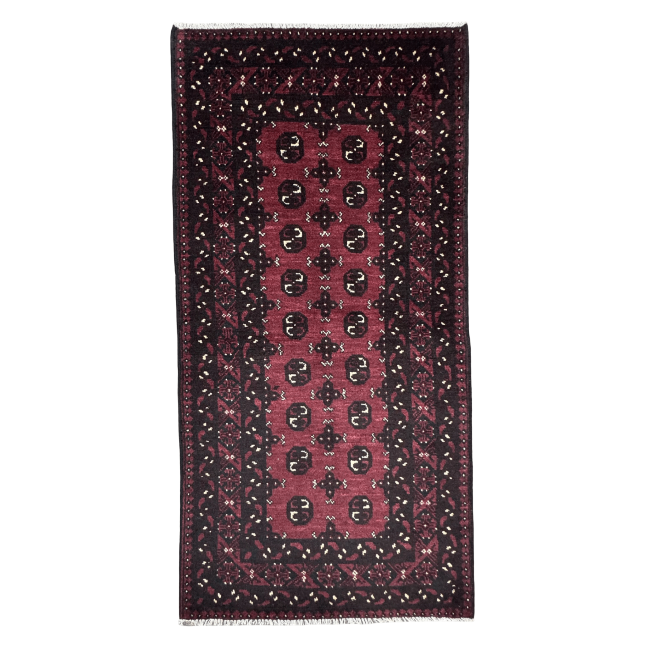 195 x 97 cm Hand-Knotted Afghan Bokhara Akche Rug