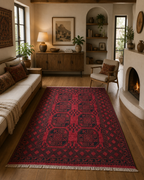 195 x 150 cm Hand-Woven Afghan Akche Rug