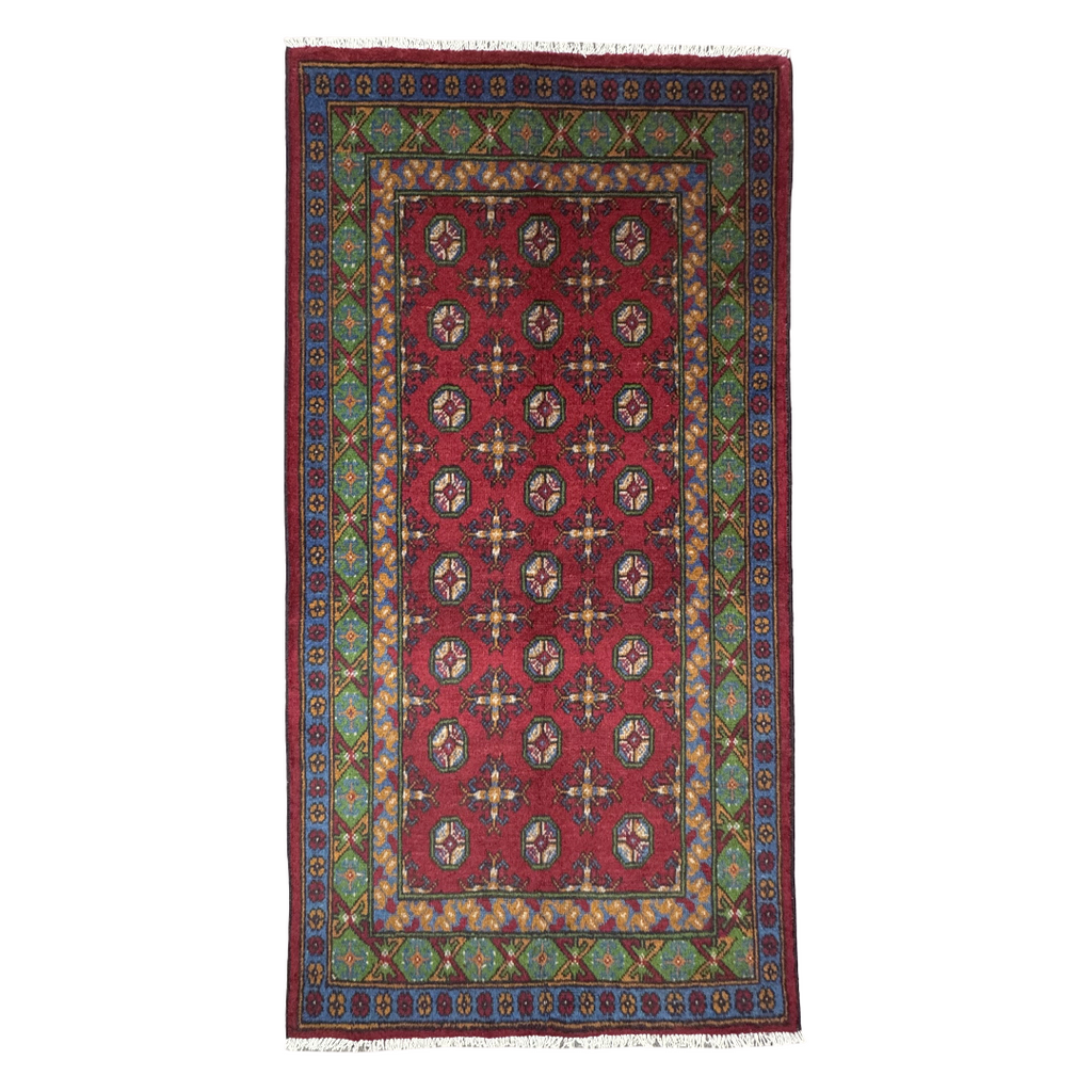 198 x 100 cm Hand-Woven Afghan Akche Rug