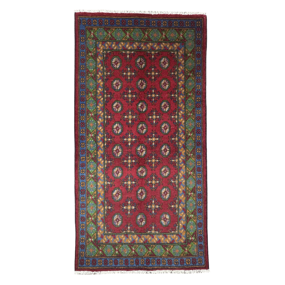 198 x 100 cm Hand-Woven Afghan Akche Rug