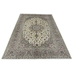 345 x 250 cm Hand Knotted Floral Ivory Kashan Persian Rug