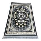 Grey and ivory Persian rug detail