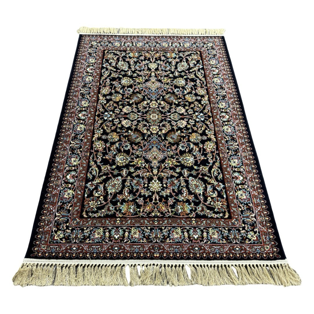 Black and gold Persian rug detail