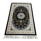Grey and gold Persian rug detail