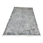 230 x 160 cm Silver Grey Vintage Damask Pattern Rug