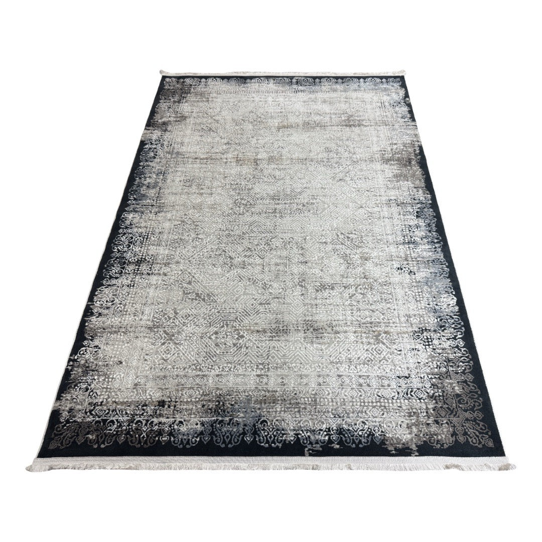 230 x 160 cm Silver Vintage Persian-Inspired Faded Rug