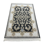 Ivory and charcoal Persian rug detail