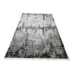 230 x 160 cm Faded Vintage Area Rug in Grey, Ivory & Black