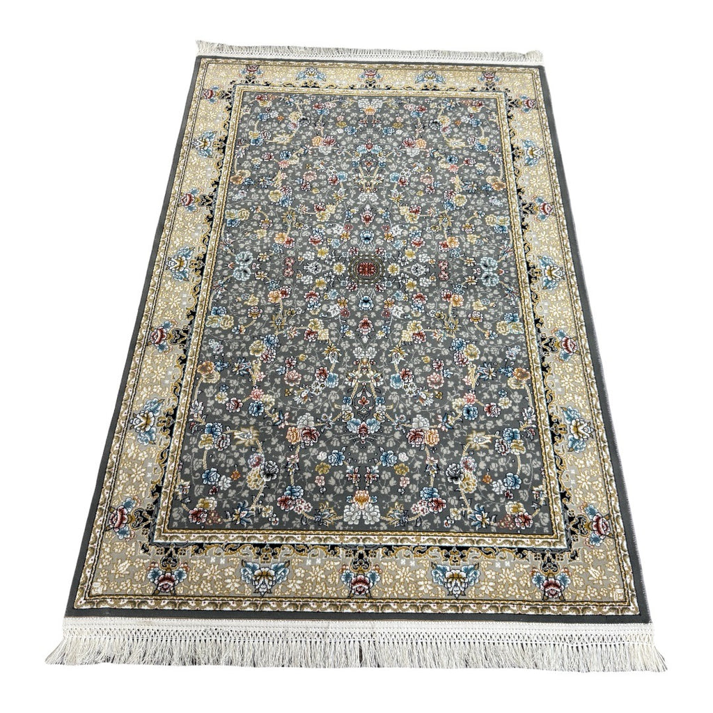 Midnight blossom traditional rug detail