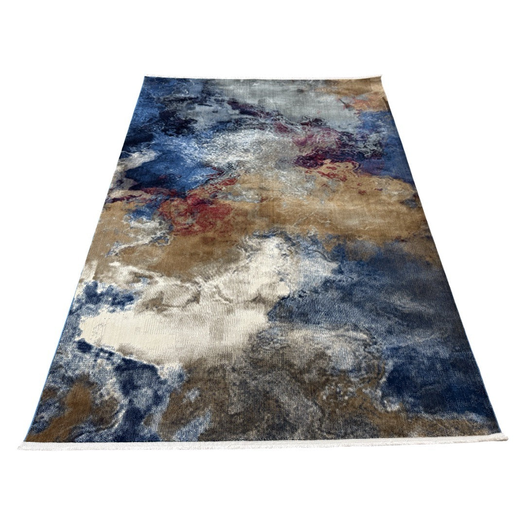 230 x 160 cm Underwater Dream Navy & Earth Tone Abstract Rug