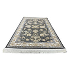 Regal bloom grey and ivory rug detail