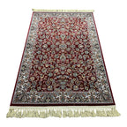 Deep red garden heritage rug detail