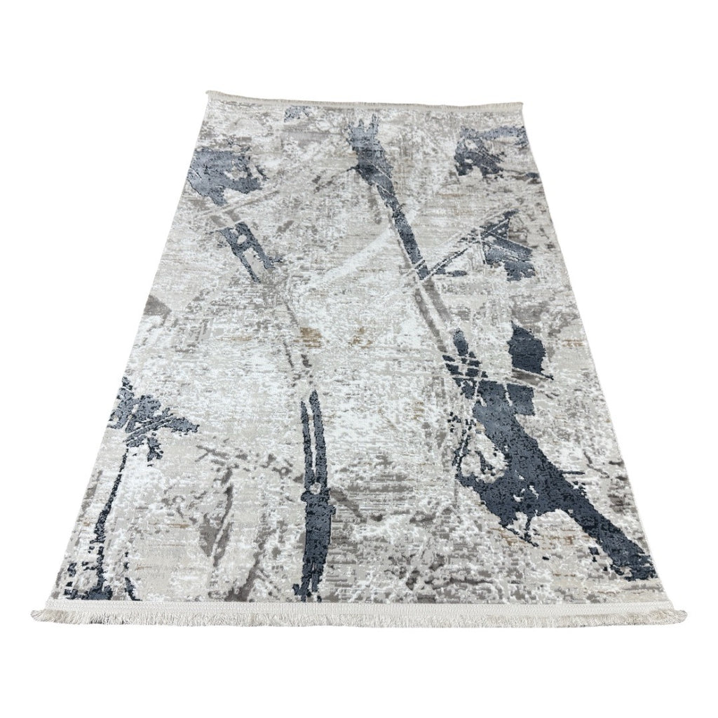 180 x 120 cm Grey Modern Ink Flow Turkish Rug