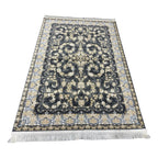 Ivory and grey Persian rug detail