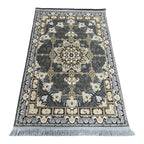 Gold and grey medallion rug detail