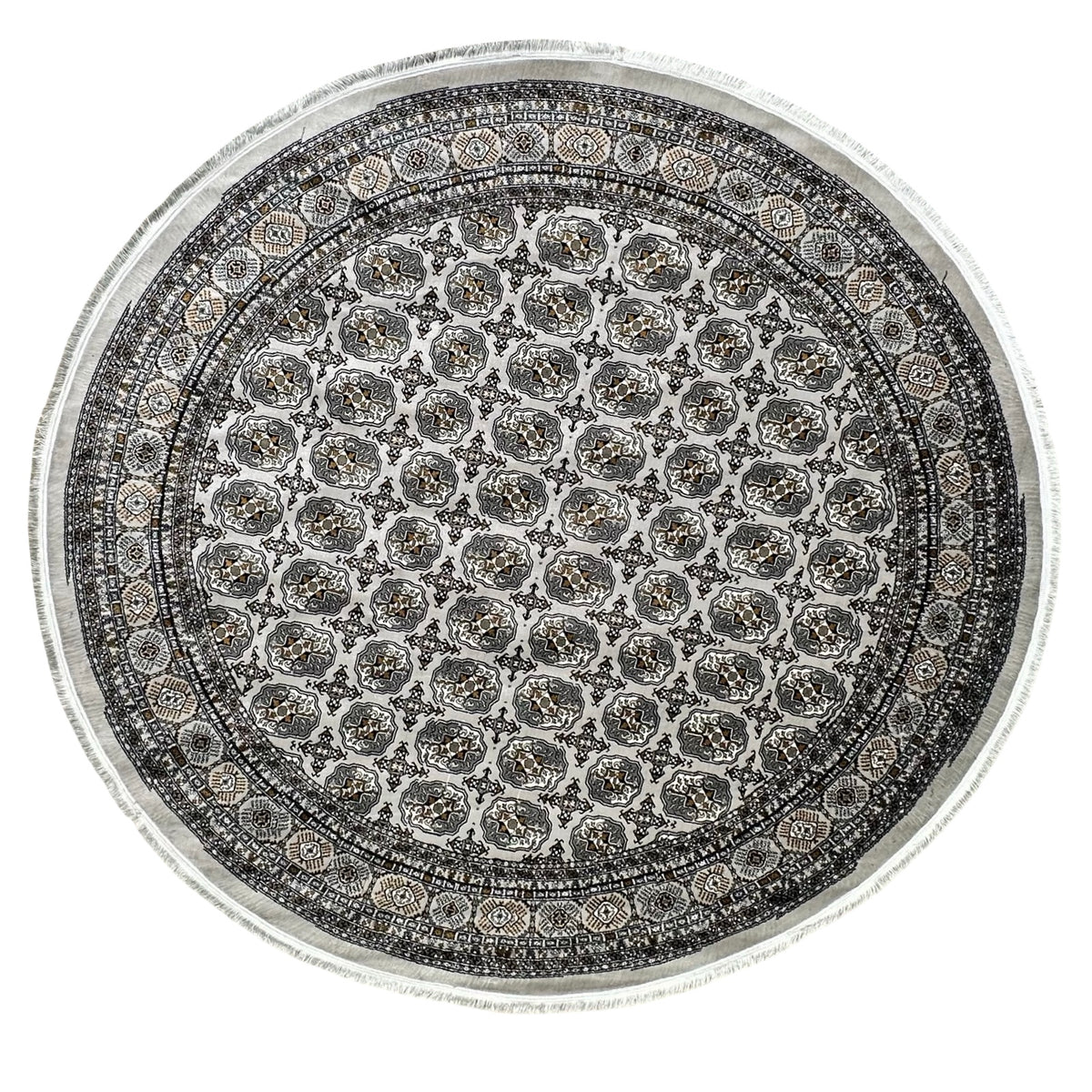 Round Bokhara Design Machine Made Rug – Oriental Collection