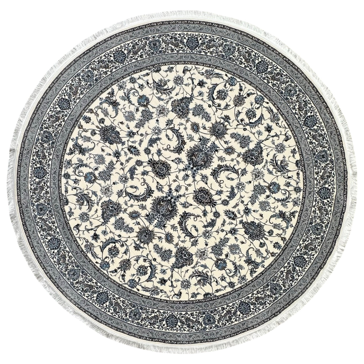 Round Persian Nain All-Over Machine Made Rug – Nain Royale Collection