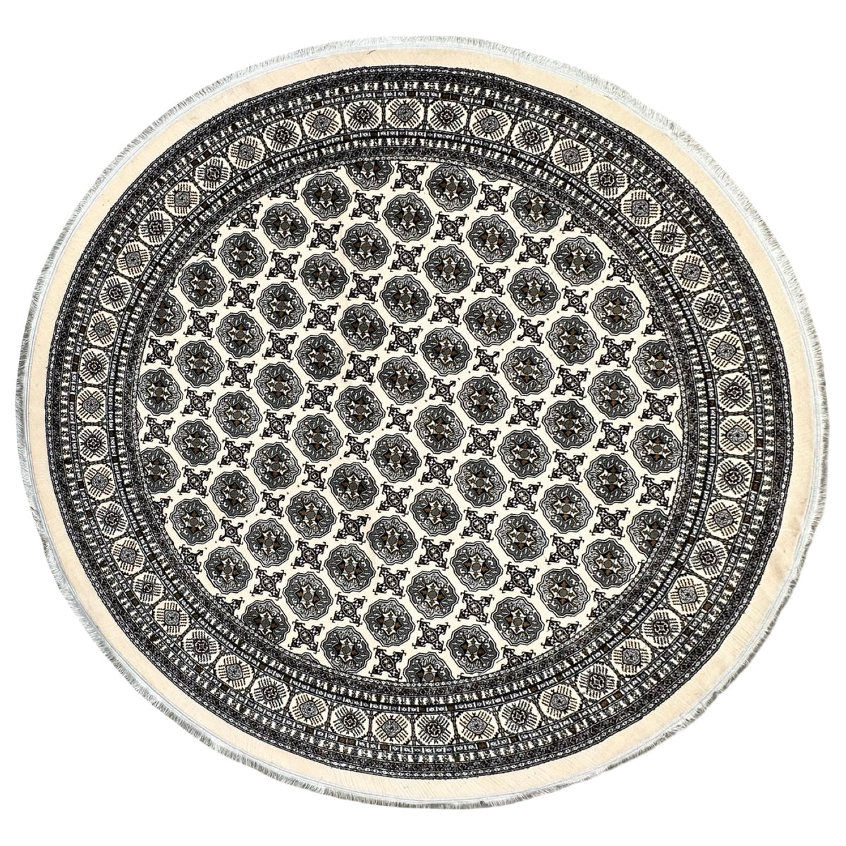 Round Bokhara Design Machine Made Rug – Oriental Collection