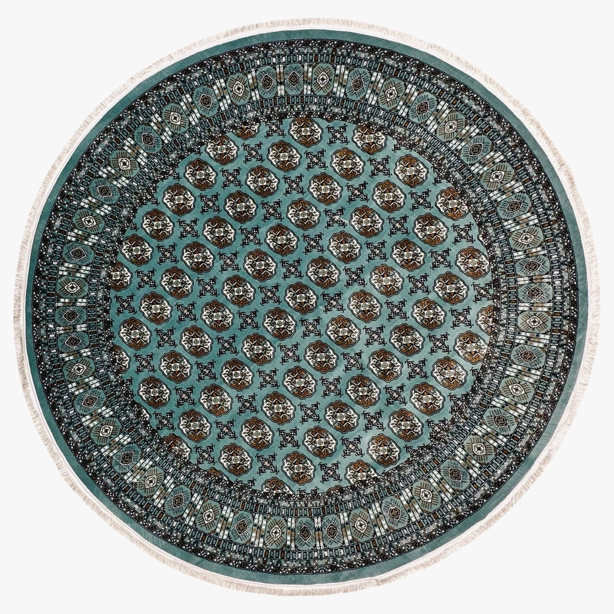 Round Bokhara Design Machine Made Rug – Oriental Collection