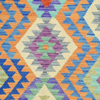 128 x 90 cm Hand Woven Afghan Kilim Rug