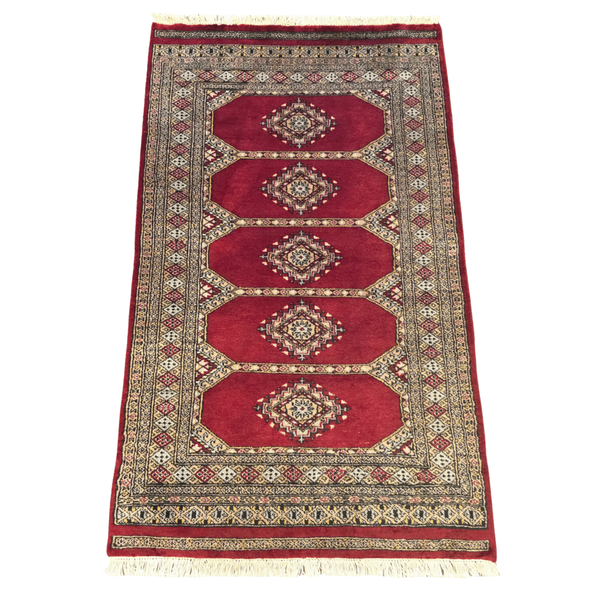 153 x 91 cm Hand Knotted Red Karachi Bokhara – Wool Rug